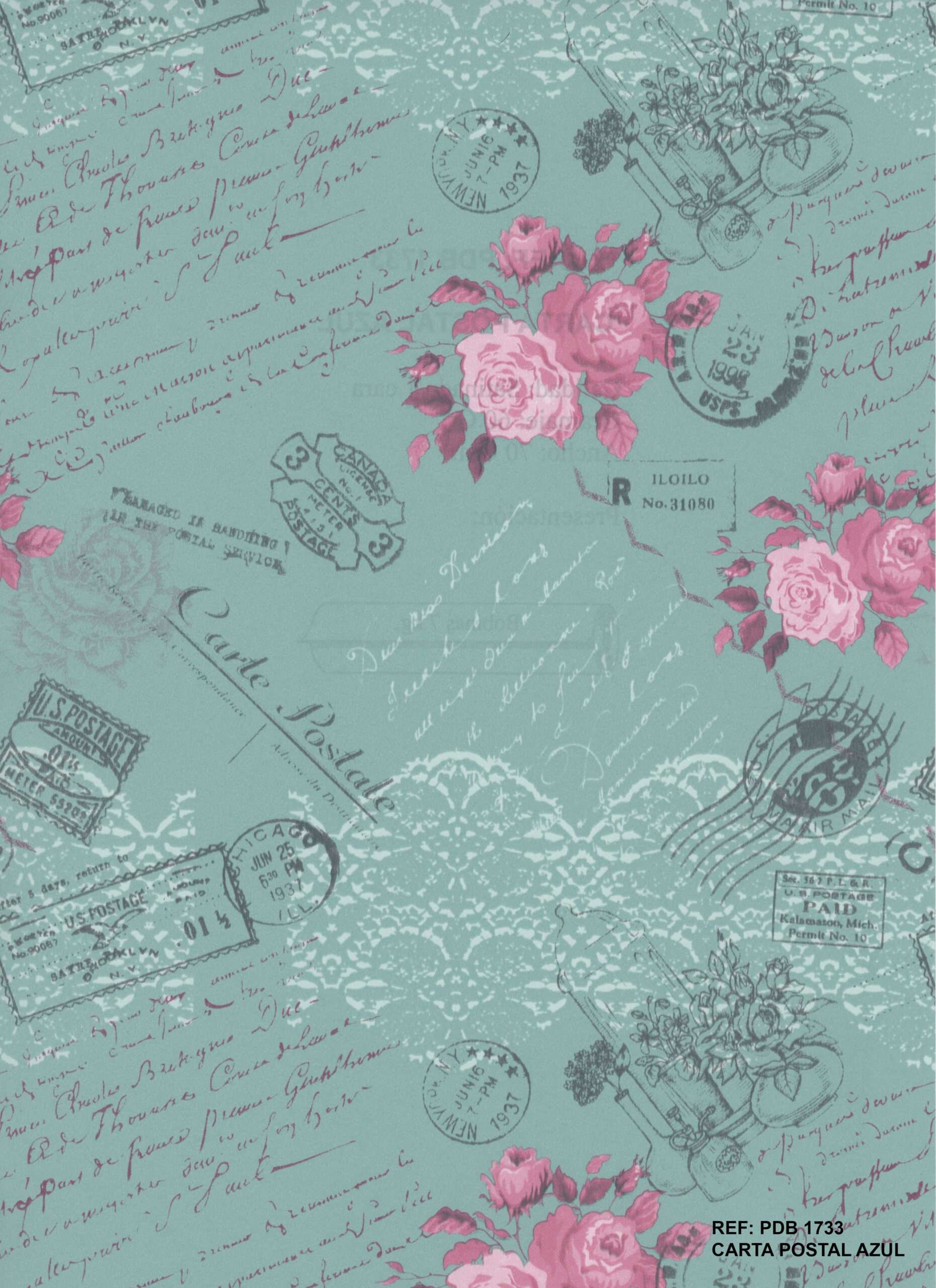 PDB1733 CARTA POSTAL AZUL