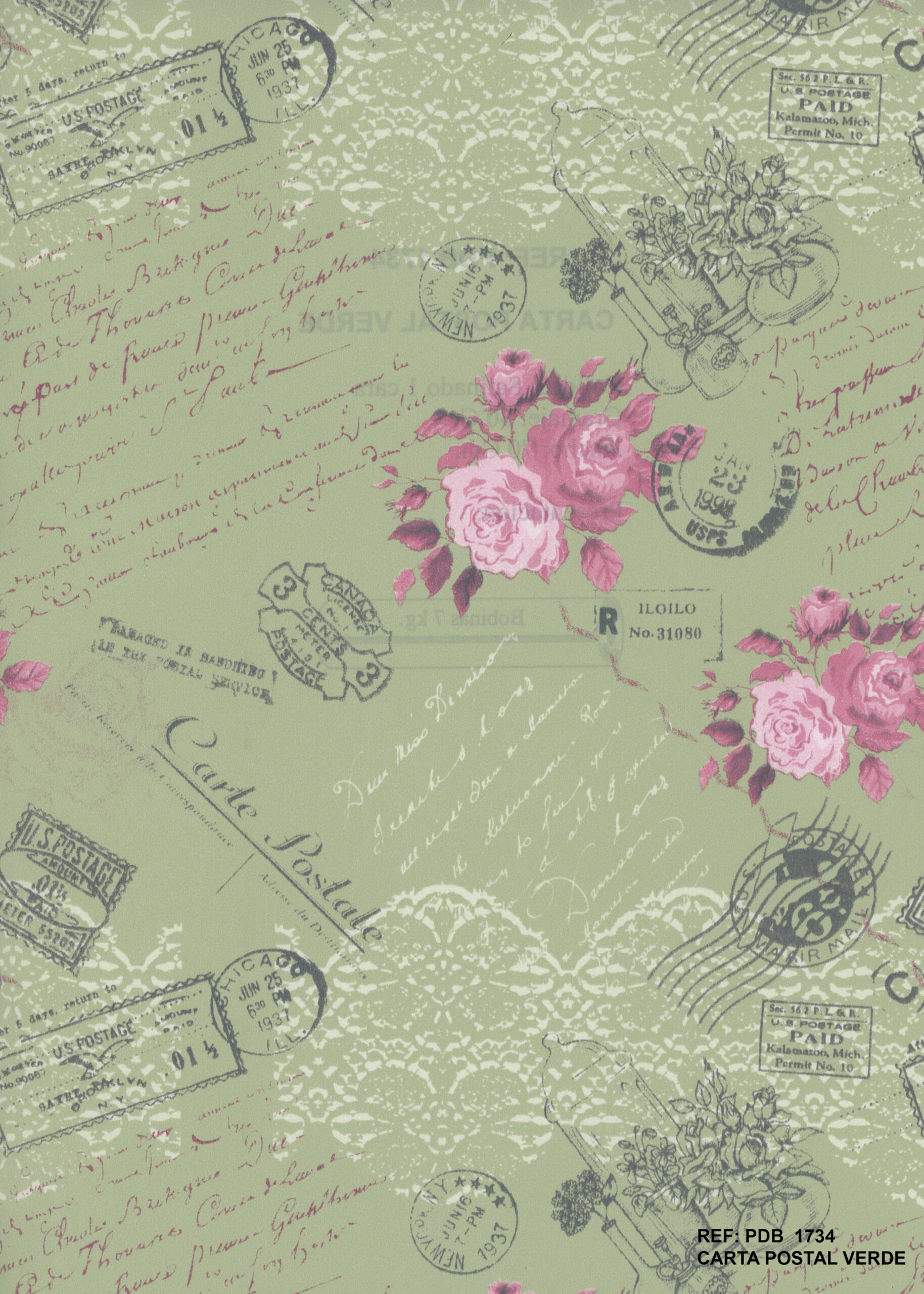 PDB1734 CARTA POSTAL VERDE