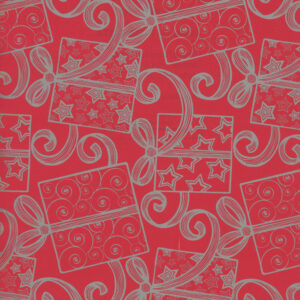 Papel de Regalo Fondo Rojo Plata