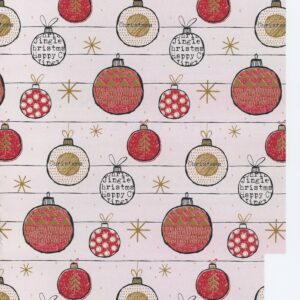 Papel de Regalo Bolas Navideñas Blanco